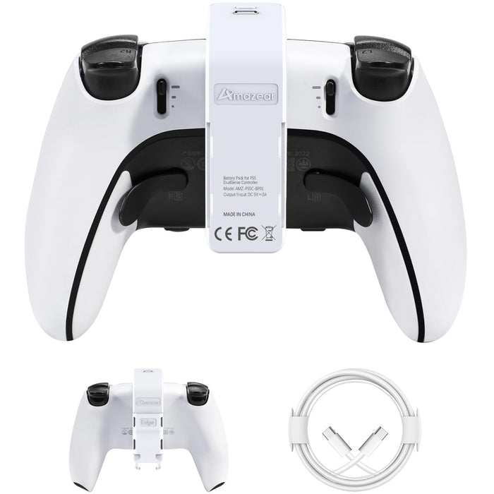 Amazear Controller Battery Pack for PS5 DualSense - White - product image