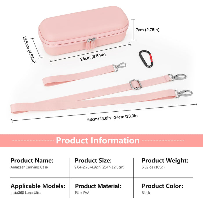 Amazear Small Carrying Case for Insta360 Luna Ultra / Pro - Pink - detail 7