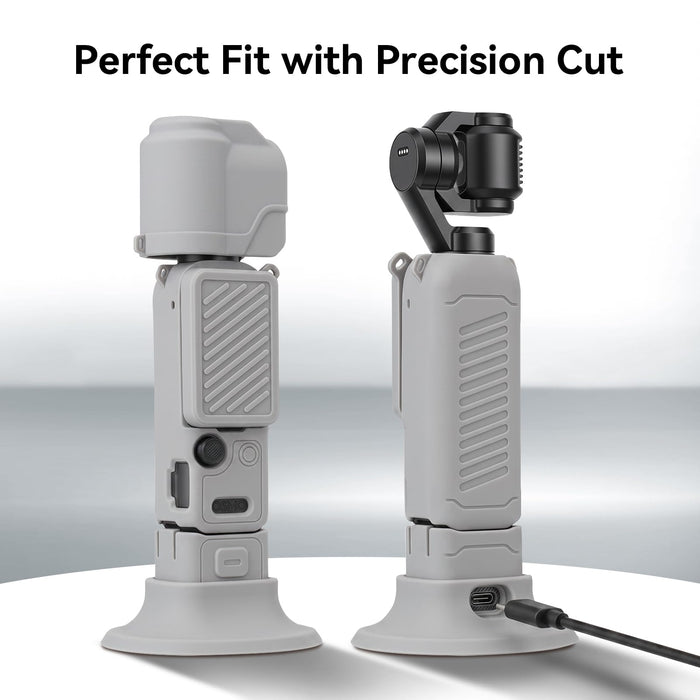 Amazear Silicone Cover and Screen Protector Set for DJI Osmo Pocket 4 - Grey - detail 7