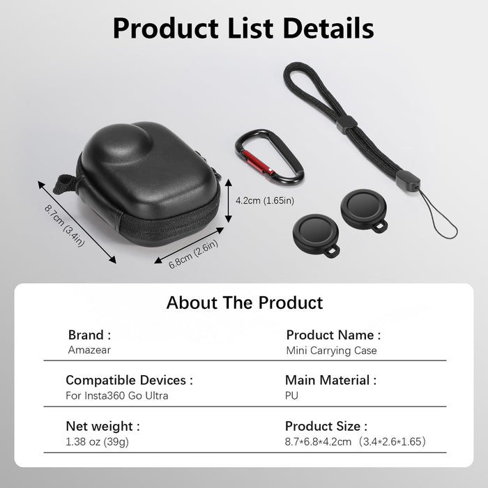 Amazear Compact Carrying Case for Insta360 GO Ultra - detail 8