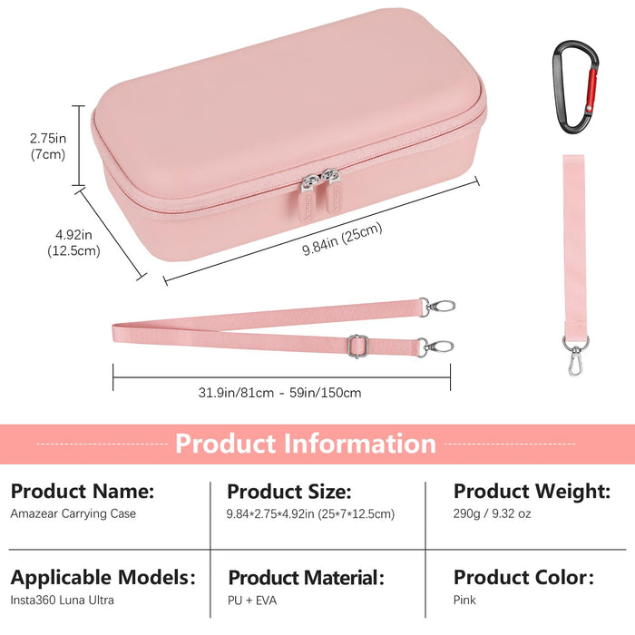 Amazear Carrying Case for Insta360 Luna Ultra / Pro - Pink - detail 9