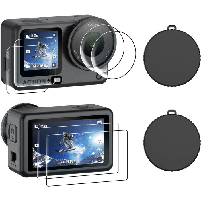 Amazear Screen Protector and Silicone Lens Cap Set for DJI Osmo Action 6 - product image