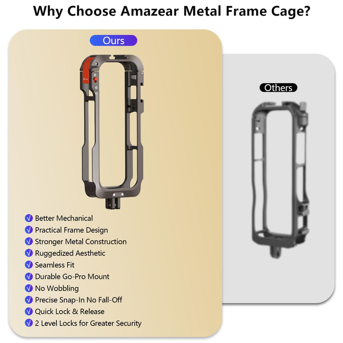 Amazear Aluminum Camera Cage for Insta360 X5 - detail 6