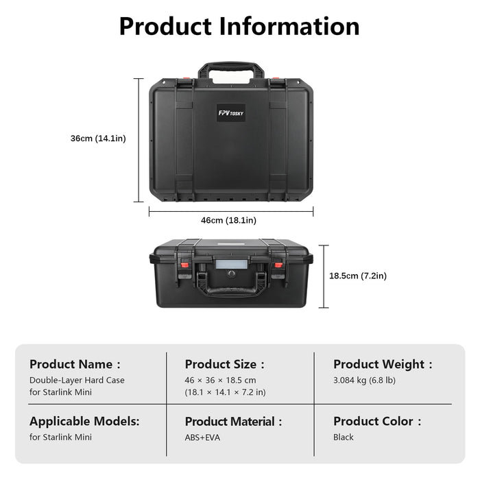 Amazear Double-Layer Hard Case for Starlink Mini - Case Only - detail 2