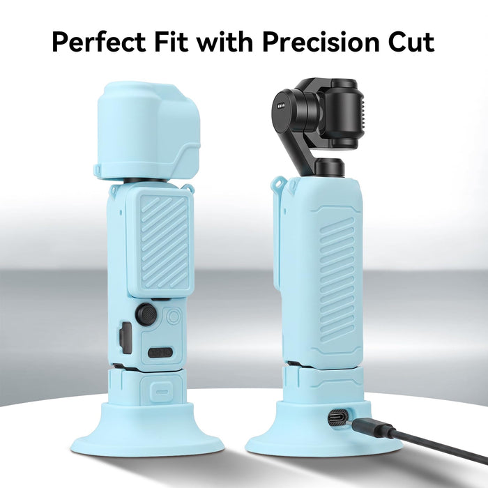 Amazear Silicone Cover and Screen Protector Set for DJI Osmo Pocket 4 - Blue - detail 7