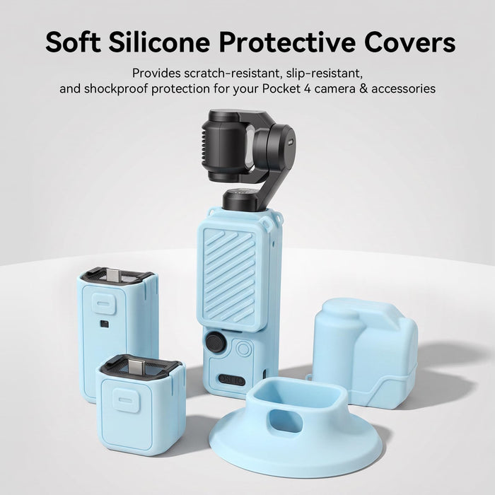 Amazear Silicone Cover and Screen Protector Set for DJI Osmo Pocket 4 - Blue - detail 8