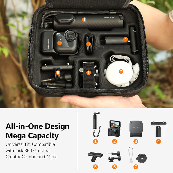 Amazear Travel Carrying Case for Insta360 GO Ultra - Black - detail 4