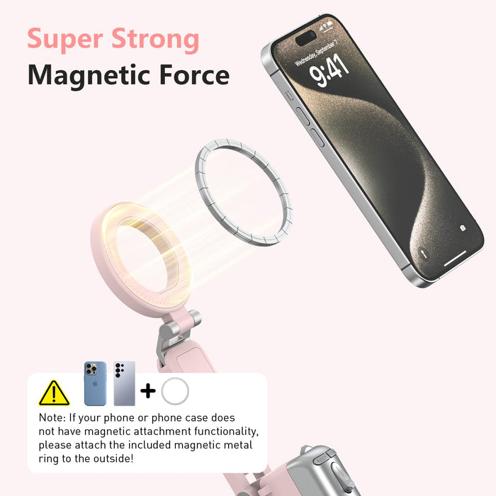 Amazear Phone Camera Grip with Selfie Stick and Tripod - Pink - detail 5