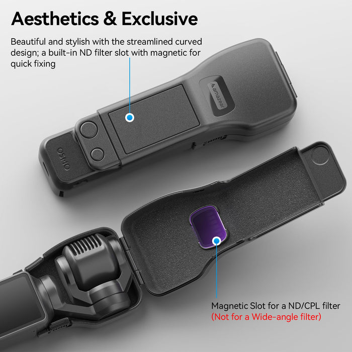 Amazear Gimbal and Screen Cover for DJI Osmo Pocket 4/3 - Black - detail 5