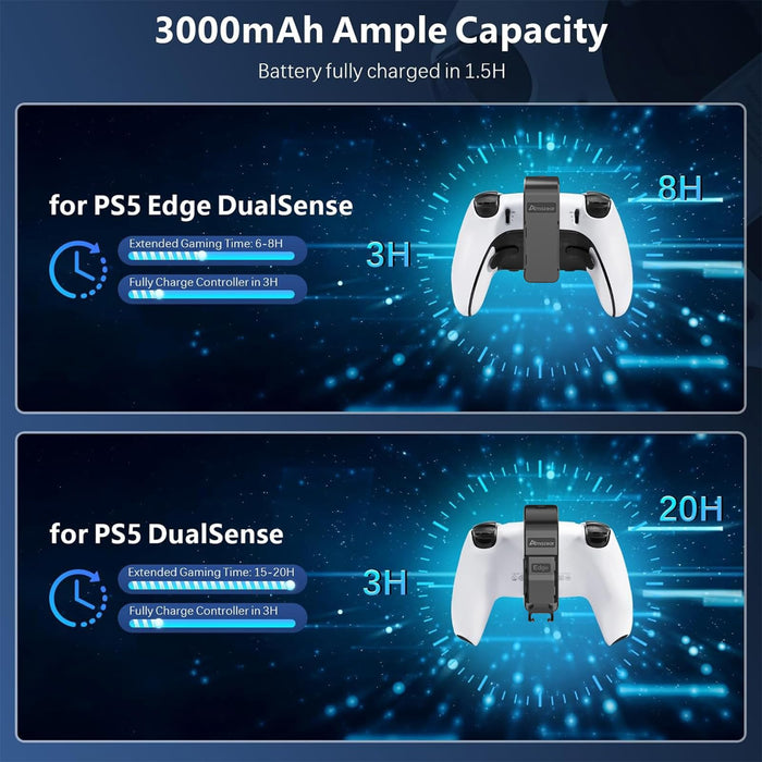 Amazear Controller Battery Pack for PS5 DualSense - Black - detail 2
