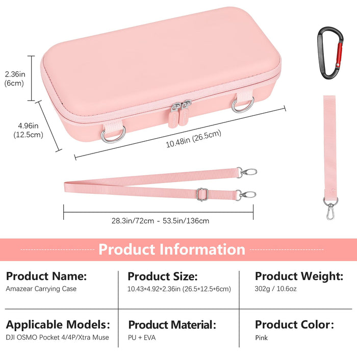 Amazear Carry Case for DJI Osmo Pocket 4P - Pink - detail 9