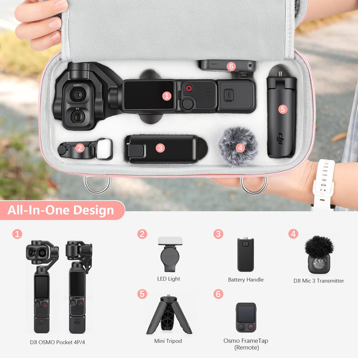 Amazear Carry Case for DJI Osmo Pocket 4P - Pink - detail 4