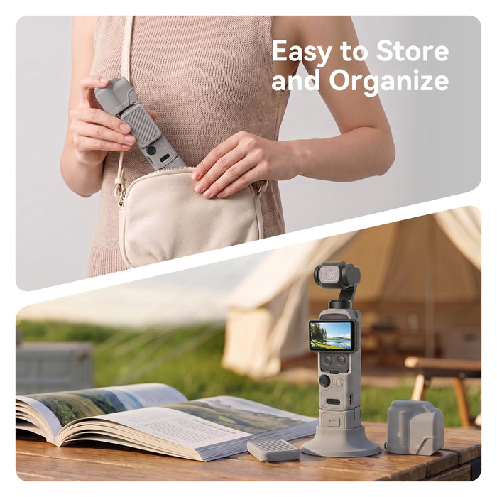 Amazear Silicone Cover and Screen Protector Set for DJI Osmo Pocket 4 - Grey - detail 4