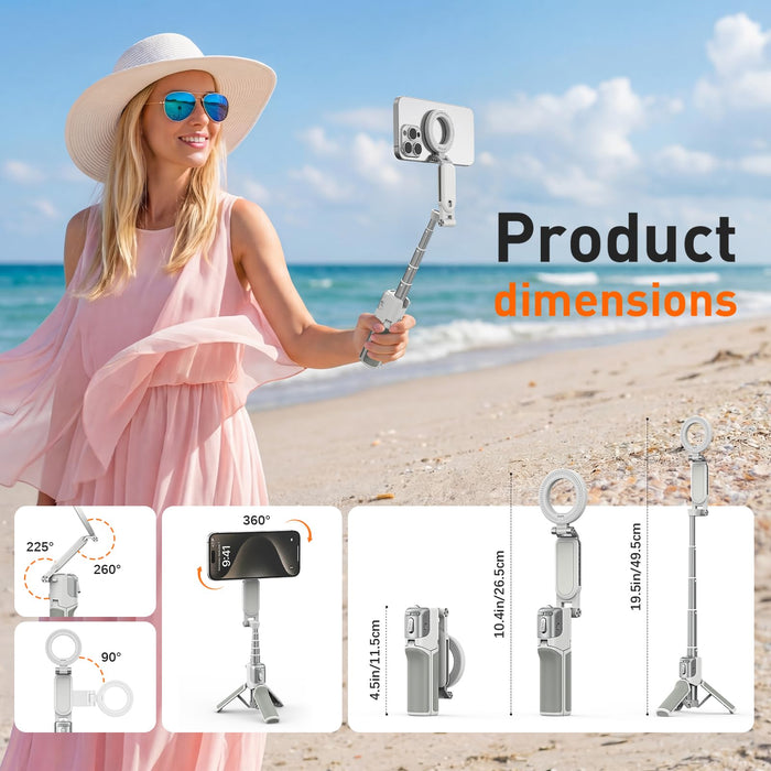 Amazear Phone Camera Grip with Selfie Stick and Tripod - Black - detail 8