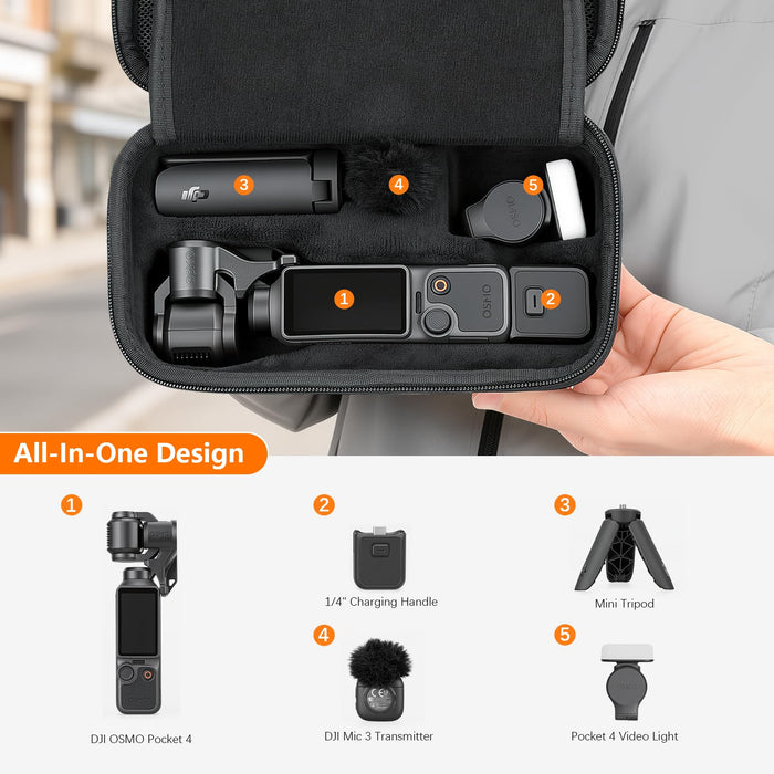 Amazear Portable Carry Case for DJI Osmo Pocket 4 / Xtra Muse - Black - detail 3
