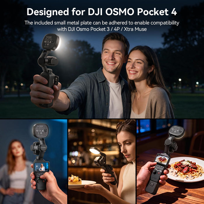 Amazear Magnetic Fill Light for DJI Osmo Pocket 4/3/4P/Xtra - detail 2