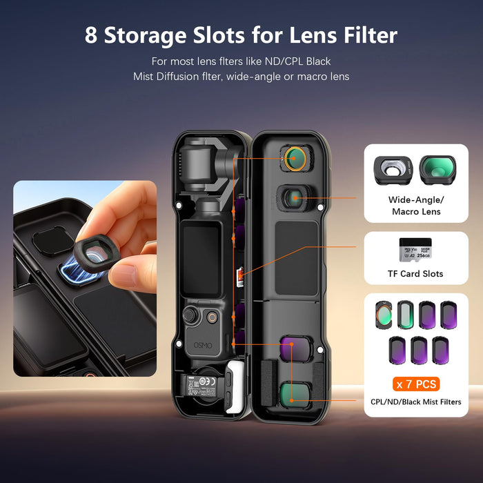 Amazear Portable Protective Case for DJI Osmo Pocket 4/3/Xtra Muse - Black - detail 4