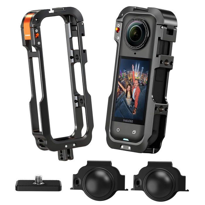 Amazear Aluminum Camera Cage for Insta360 X5 - Toy498 - Black - product image