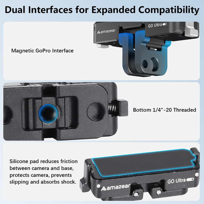 Amazear Magnetic Quick-Release Adapter Mount for Insta360 GO Ultra - detail 7