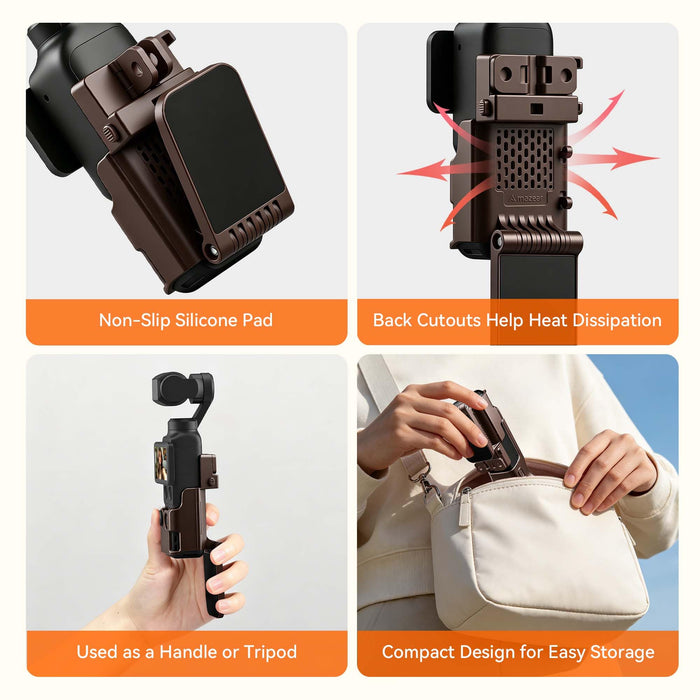 Amazear Magnetic Mount Stand for DJI Osmo Pocket 4P/4/3/Xtra Muse - Brown - detail 8