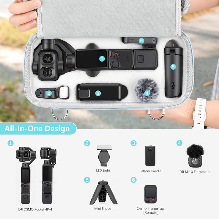 Amazear Carry Case for DJI Osmo Pocket 4P - Blue - detail 3
