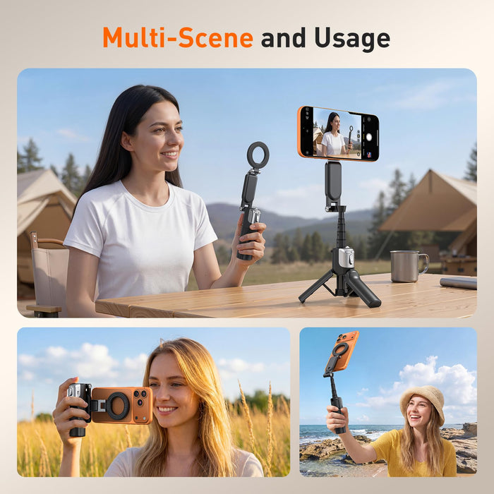 Amazear Phone Camera Grip with Selfie Stick and Tripod - Black - detail 2