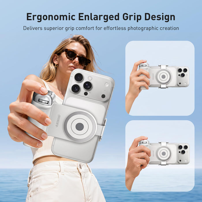Amazear Phone Camera Grip with Detachable Clamp - White - detail 5