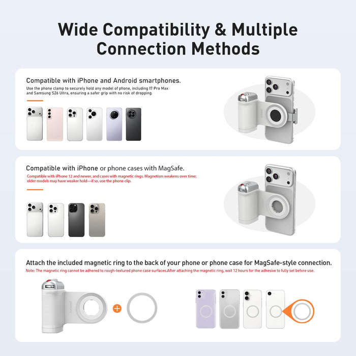 Amazear Phone Camera Grip with Detachable Clamp - White - detail 7