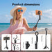 Amazear Phone Camera Grip with Selfie Stick, Tripod and Fill Light - Black - detail 4