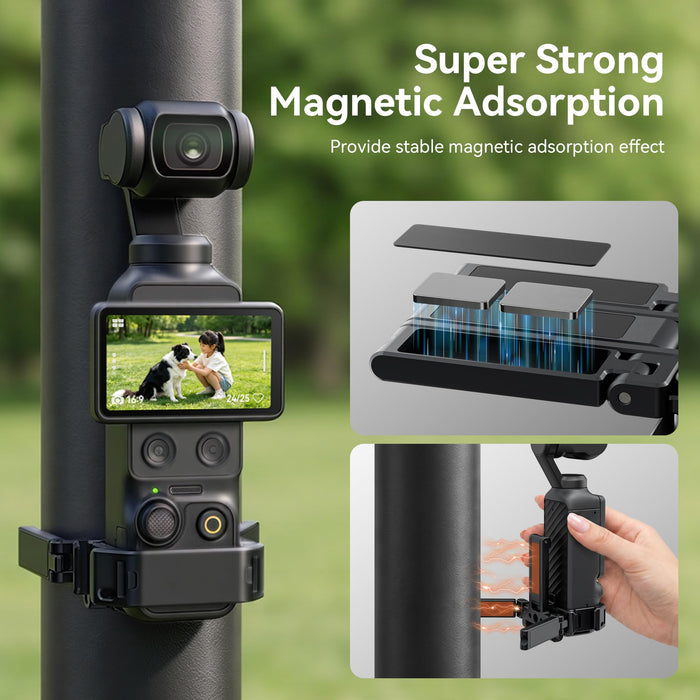 Amazear Multi-Functional Metal Magnetic Mount for DJI Osmo Pocket 4P/4/3/Xtra Muse - detail 4