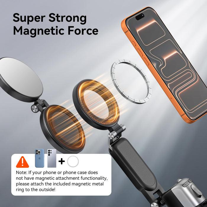 Amazear Phone Camera Grip with Selfie Stick, Tripod and Fill Light - Black - detail 8