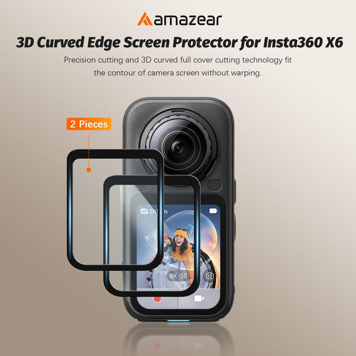 Amazear Tempered Glass Screen Protector for Insta360 X6 (2-Pack) - detail 2