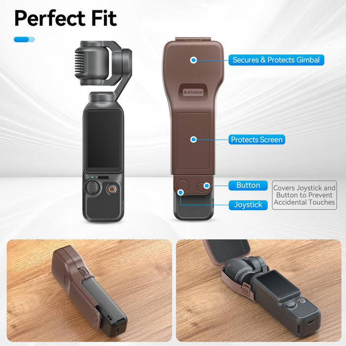 Amazear Gimbal Screen Protective Cover for DJI Osmo Pocket 4/3/Xtra Muse - Brown - detail 2