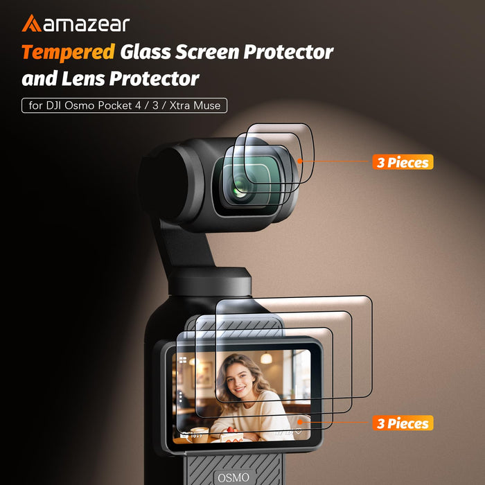 Amazear Lens Screen Protector for DJI Osmo Pocket 4 / 3 / Xtra Muse (6 Pack) - detail 2