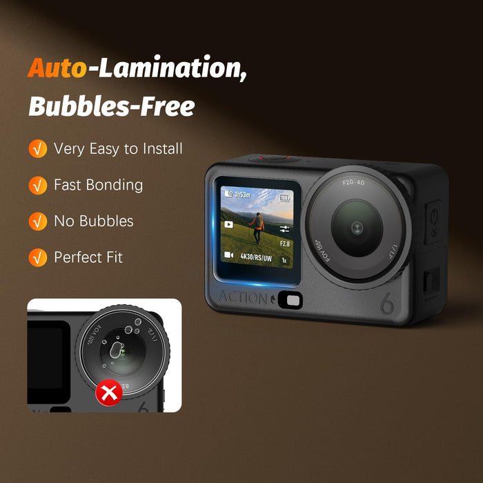 Amazear Screen Protector and Silicone Lens Cap Set for DJI Osmo Action 6 - detail 3