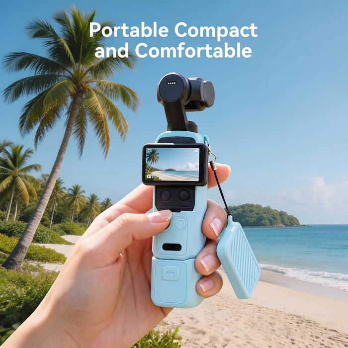 Amazear Silicone Cover and Screen Protector Set for DJI Osmo Pocket 4 - Blue - detail 3