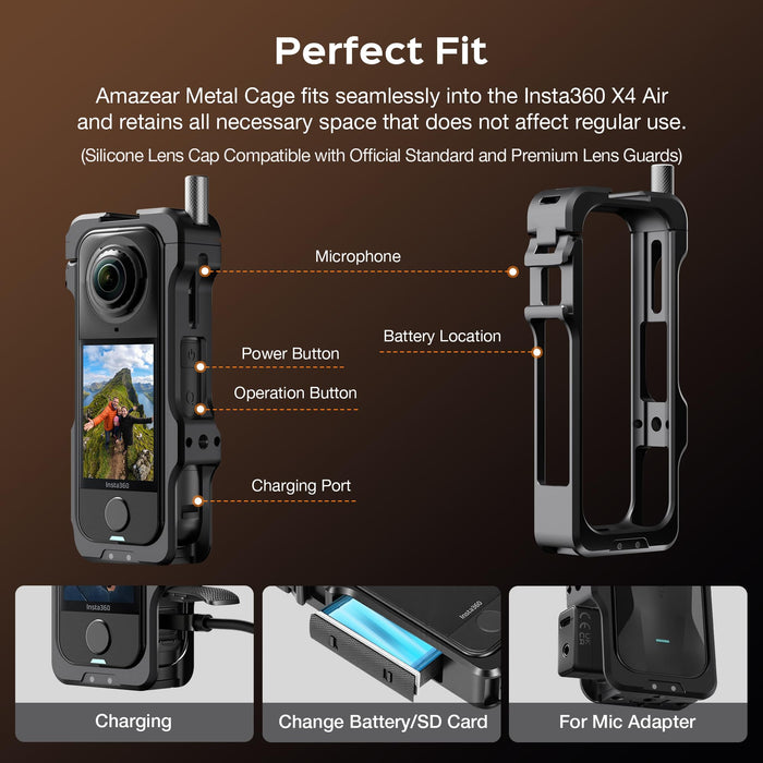 Amazear Metal Protective Case for Insta360 X4 Air - detail 2