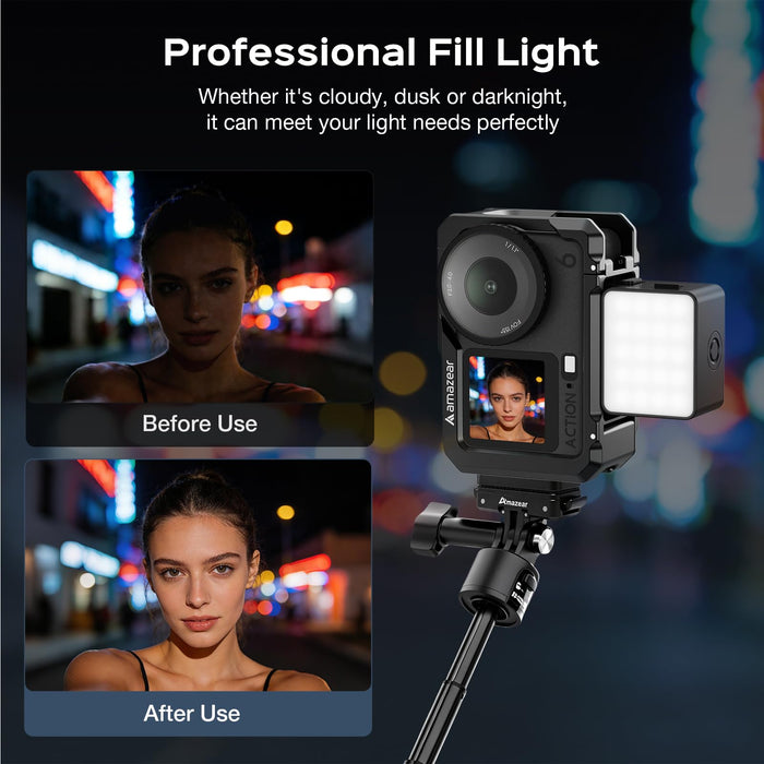 Amazear Magnetic LED Video Light for DJI Osmo Action 6 - detail 3