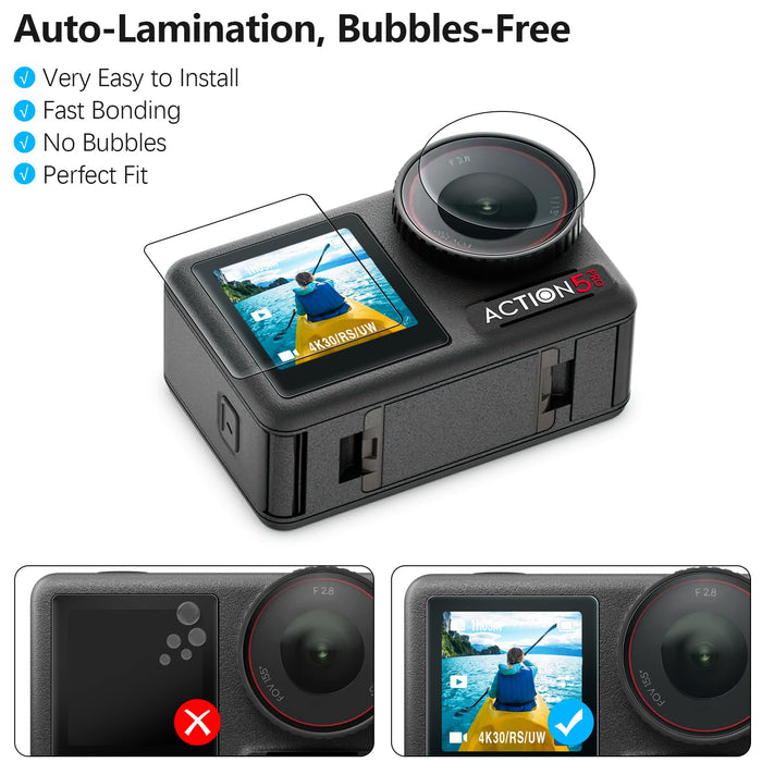 Amazear Lens Screen Protector for DJI Osmo Action 5 Pro (2 Sets) - detail 3