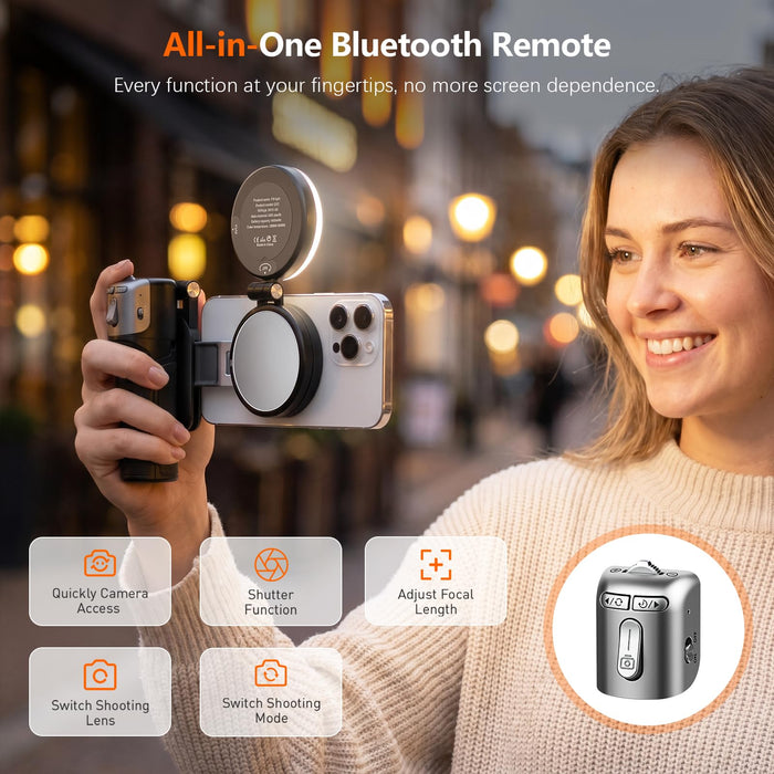Amazear Phone Camera Grip with Selfie Stick and Tripod - Black - detail 3