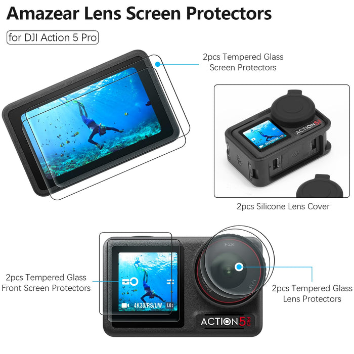 Amazear Lens Screen Protector for DJI Osmo Action 5 Pro (2 Sets) - detail 2