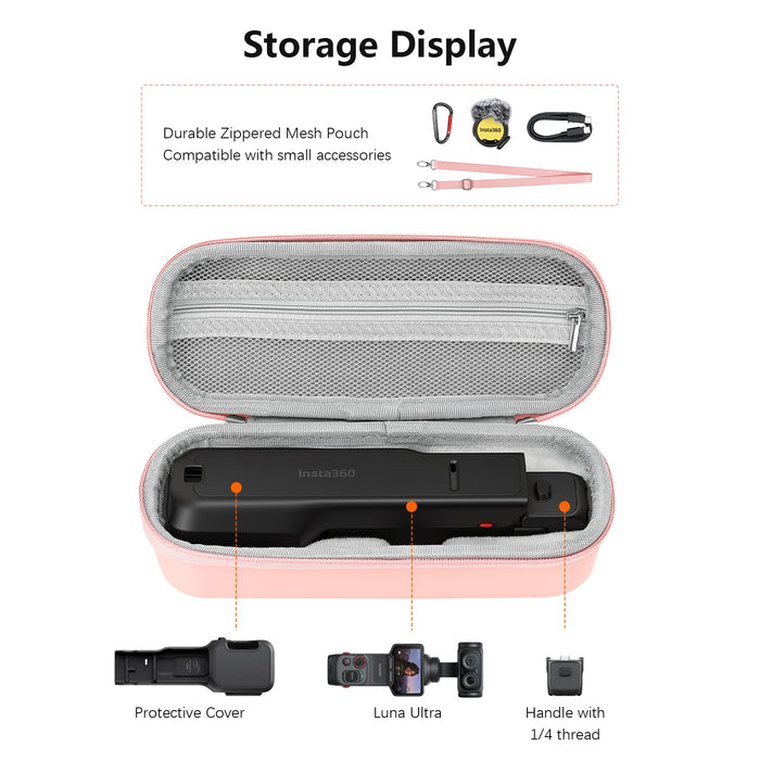 Amazear Small Carrying Case for Insta360 Luna Ultra / Pro - Pink - detail 3