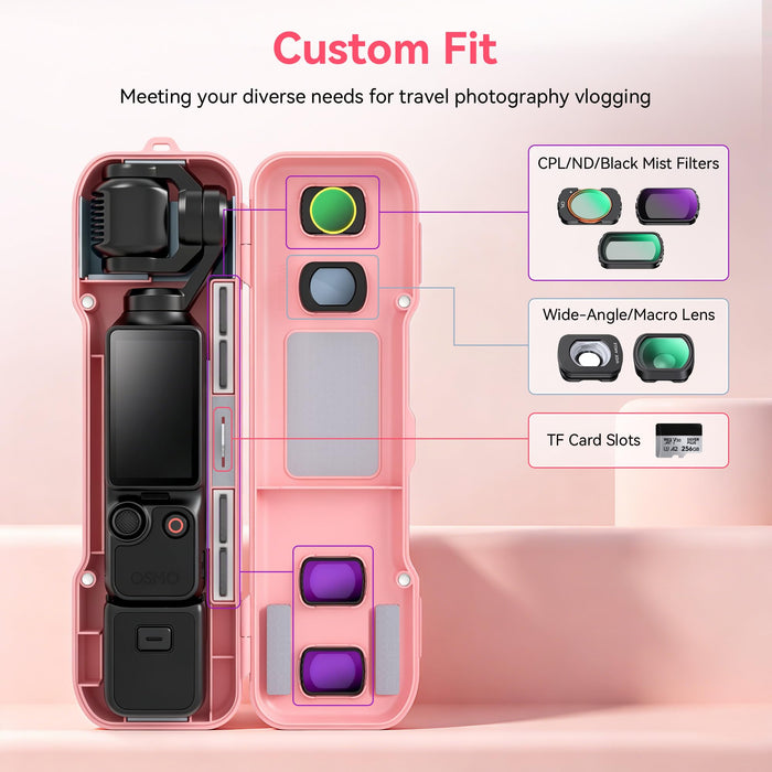Amazear Portable Protective Case for DJI Osmo Pocket 4/3/Xtra Muse - Light Pink - detail 2
