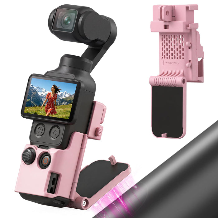 Amazear Magnetic Mount Stand for DJI Osmo Pocket 4P/4/3/Xtra Muse - Light Pink - product image