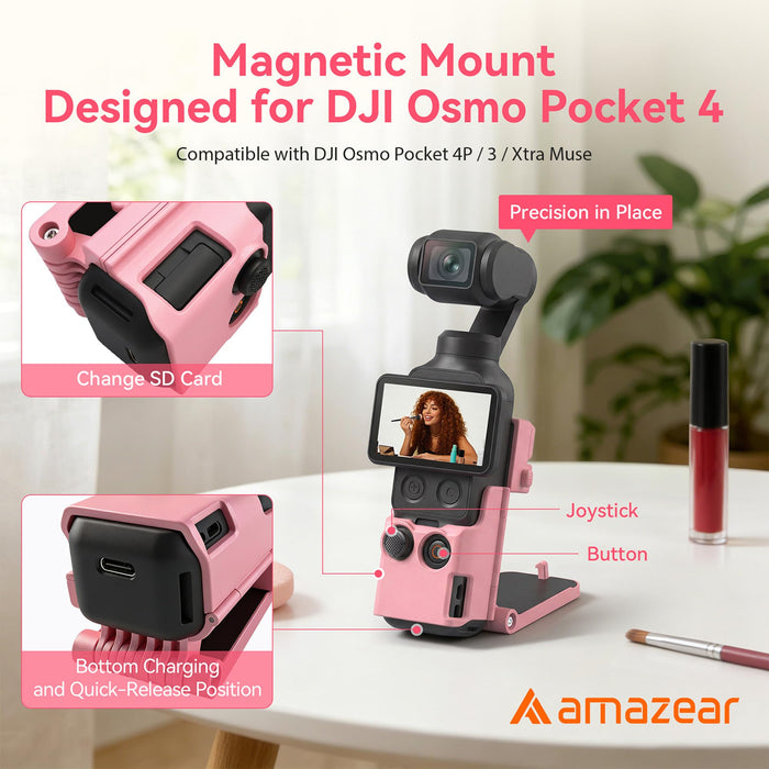 Amazear Magnetic Mount for DJI Osmo Pocket 3 - Pink - detail 2