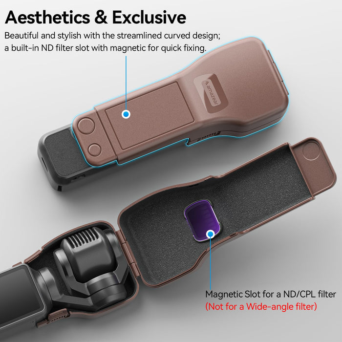 Amazear Gimbal Screen Protective Cover for DJI Osmo Pocket 4/3/Xtra Muse - Brown - detail 6