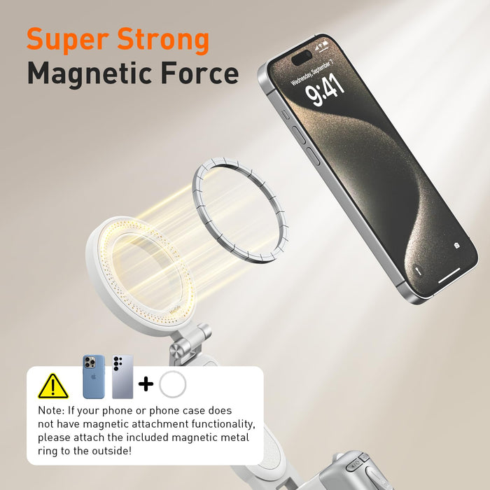 Amazear Phone Camera Grip with Selfie Stick and Tripod - White - detail 9
