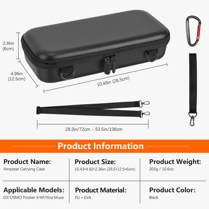 Amazear Carry Case for DJI Osmo Pocket 4P - Black - detail 8