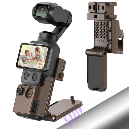 Amazear Magnetic Mount Stand for DJI Osmo Pocket 4P/4/3/Xtra Muse - Brown - product image