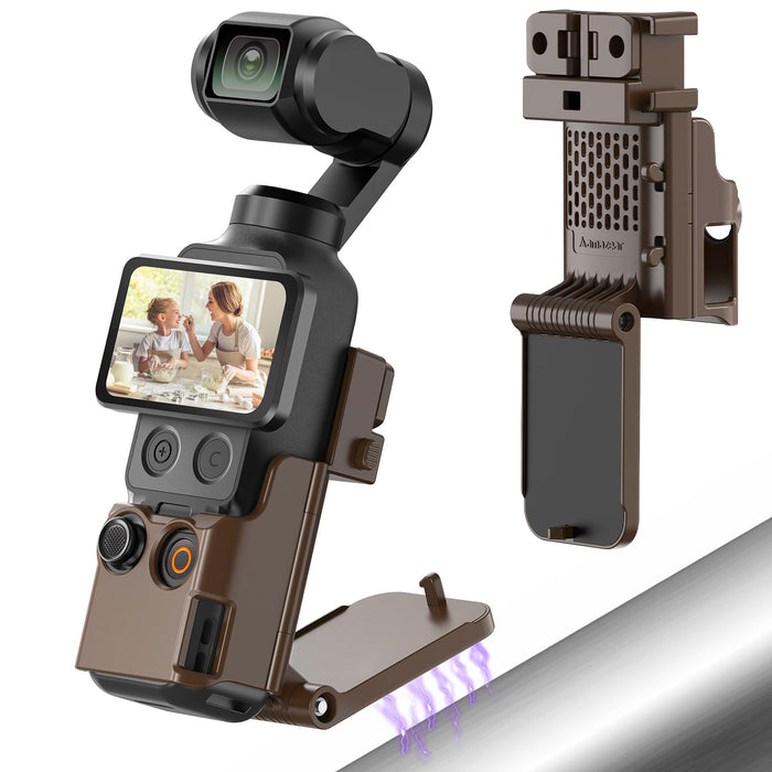 Amazear Magnetic Mount Stand for DJI Osmo Pocket 4P/4/3/Xtra Muse - Brown - product image